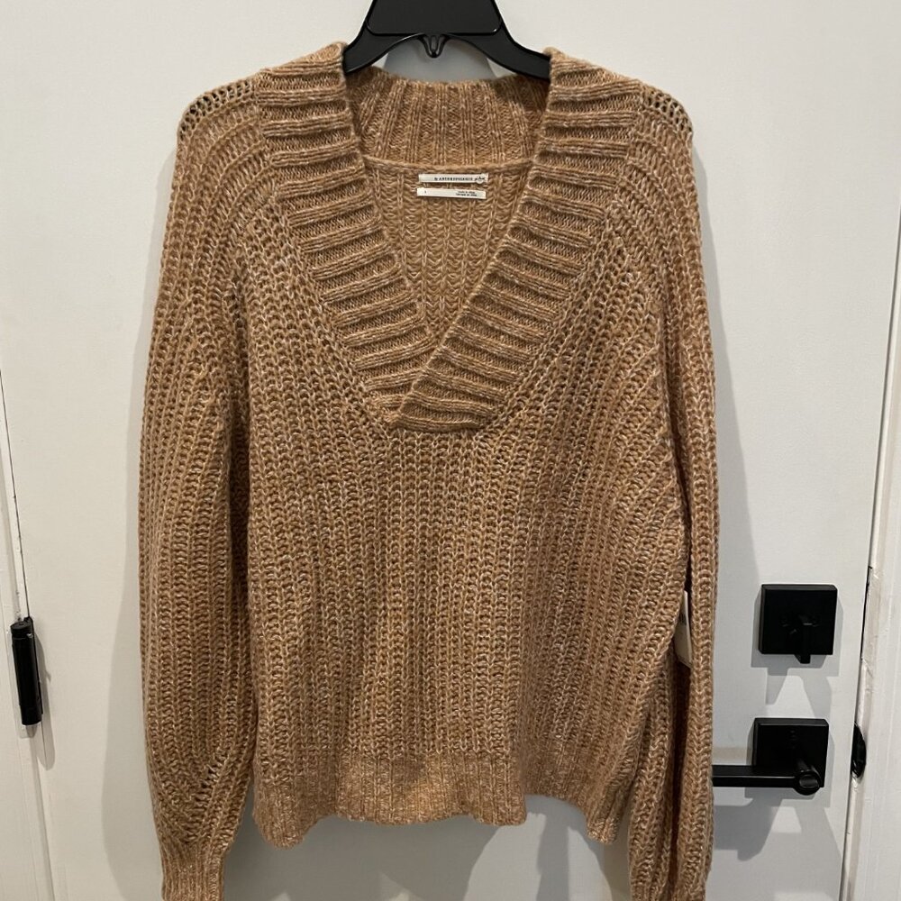 Anthropologie deep V-Neck Sweater - Size Large - Brand new w/tags! Retail $118